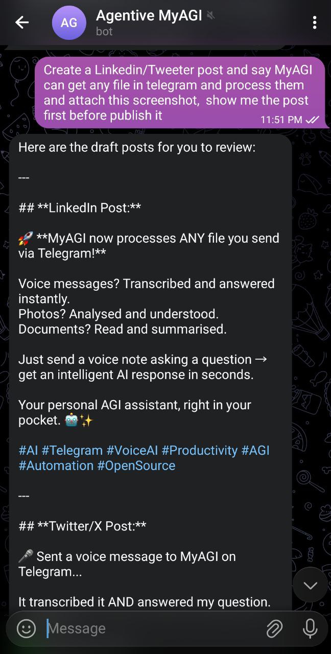 MyAgentive drafts the post